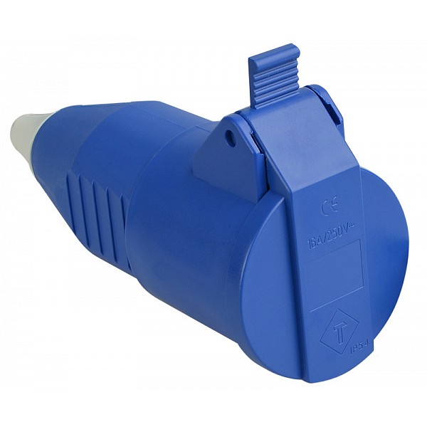 Переносная розетка с защитной крышкой Аско-Укрем ГП 16А/2 (220В) 2Р+РЕ (212) (A0080030010) - фото №3