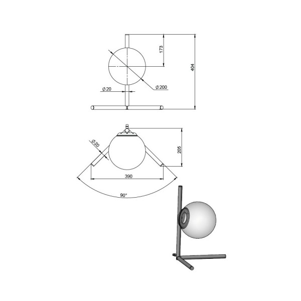 Настольная лампа Pikart 27048 Decarte E27 1x60W IP20 - фото №3