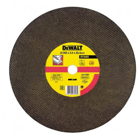Відрізний абразивний диск по металу DeWALT DT3450-QZ 355х3,0х25,4мм