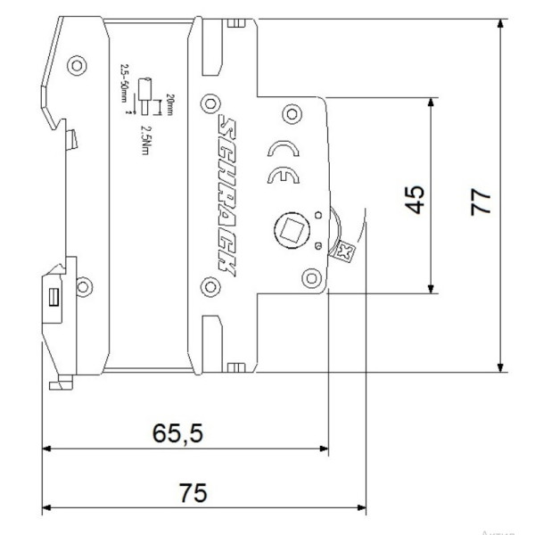 Вимикач навантаження Schrack AZ200201 100А 1P - фото №5