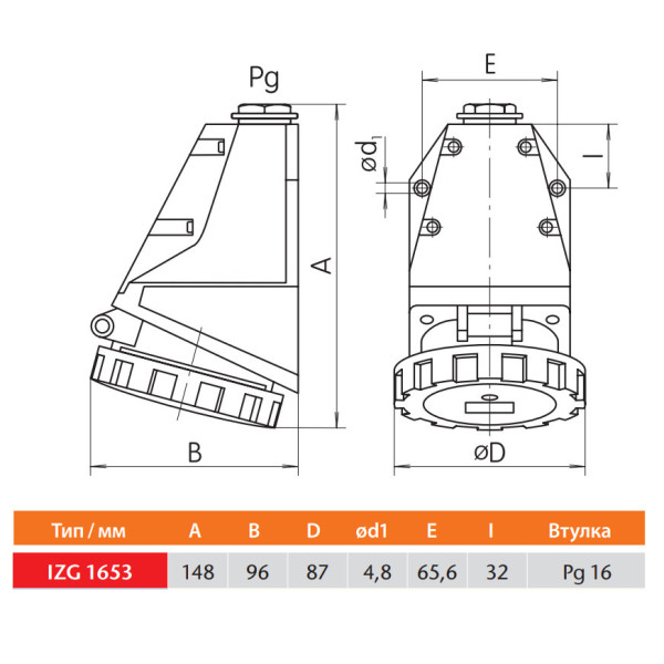 Настенный разъем Sez IZG1653 - фото №9