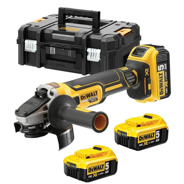 Кутова акумуляторна безщіткова шліфмашина DeWALT DCG405P3 XR Li-lon 18В Ø125мм 9000об/хв - фото №1