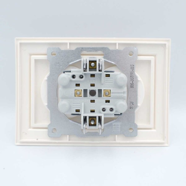 Розетка ELBI ZENA кремовая 2-я без заземления (500-010300-908 ) - фото №2