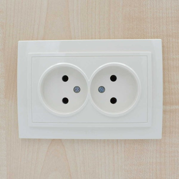 Розетка ELBI ZENA кремовая 2-я без заземления (500-010300-908 ) - фото №4