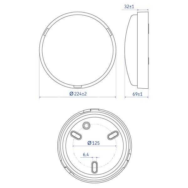 Светильник LED Violux ДББ ATOM UA 22W 5000K IP44 серый ( 243372 ) - фото №2
