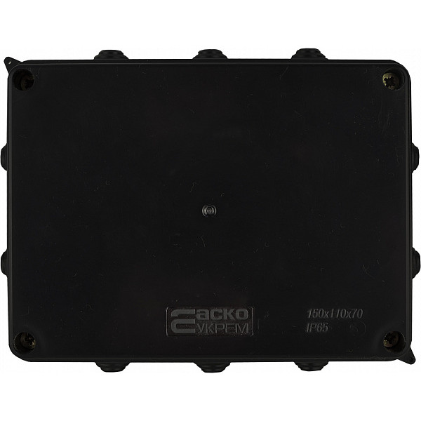 Розподільча коробка Аско-Укрем UAtmo Jet Black 150*110*70 - фото №1