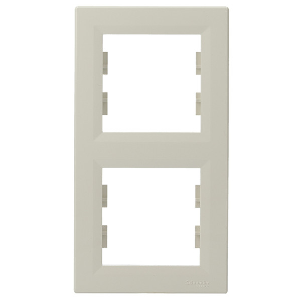 Рамка 2-местная вертикальная кремовый Asfora, EPH5810223