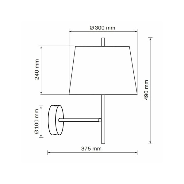Бра, настінний світильник Goldlux 325839 Elena E27 1x20W IP20 чорний - фото №3