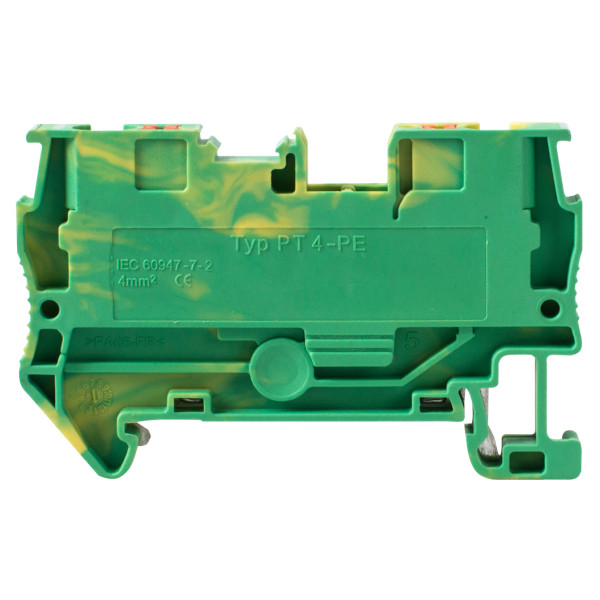 Наборная клеммная колодка заземления E.Next e.tc.z.din.spring.4 на DIN-рейке (s070014) - фото №1