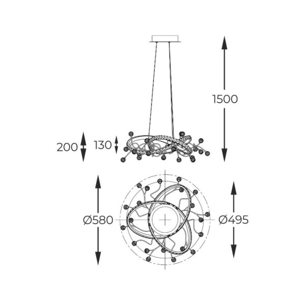 Люстра Zuma Line MD3481-1S-3BCT Maia Led 1x26W 3000K-6000K 3000Lm IP20 - фото №4