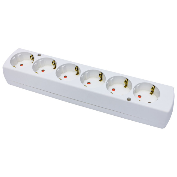 Колодка подовжувача SEZ GN-670 S BI 6 гнізд з заземленням біла