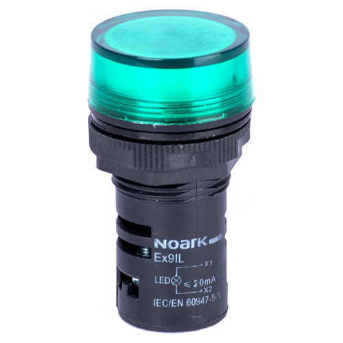 Сигнальний індикатор NOARK Ex9IL 1R g плоский 24В AC/DC зелений (105424)
