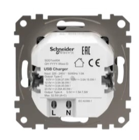 Розетка USB Schneider Electric Sedna Design & Elements A+C 3A 45Вт черная SDD114404 - фото №3