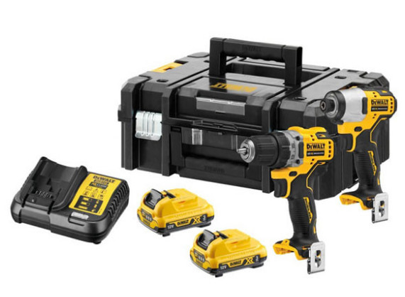 Набор из двух электроинструментов DeWALT DCK2110L2T DCD701, DCF801 c 2 АКБ и ЗУ