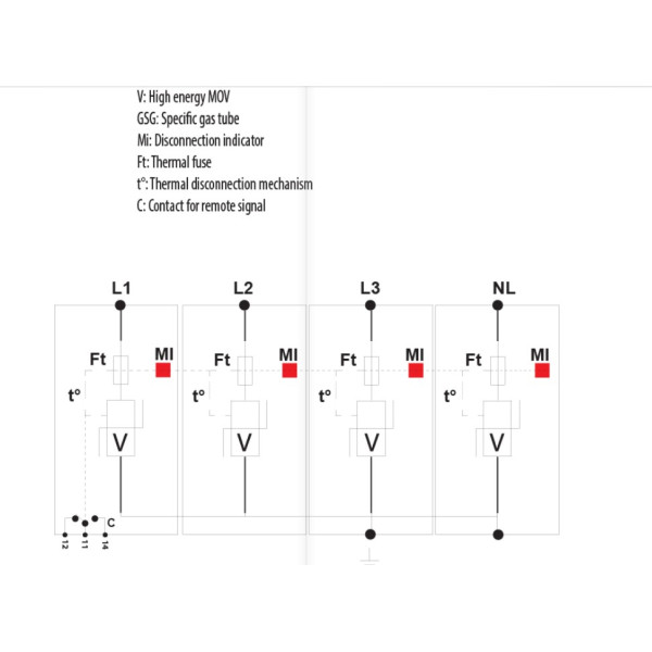 Ограничитель перенапряжения ETI 002442917 ETITEC V T12 280/12.5 (4+0) RC - фото №3