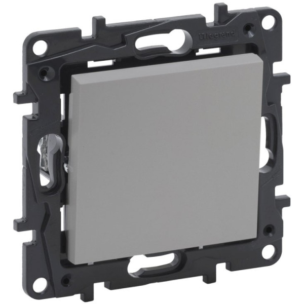 Одноклавишный выключатель Legrand Niloe Step 10А зажимной механизм алюминий (863301)