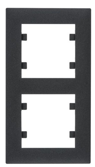 Вертикальная двухместная рамка Hager WL5623 Lumina-Intense 2X (черная)