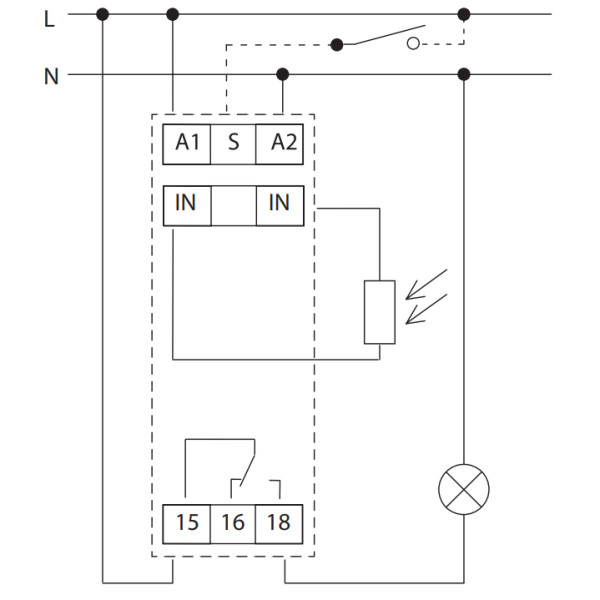 Аналоговое сумеречное реле NOARK Ex9LAS 1NO 230В (110560) - фото №1
