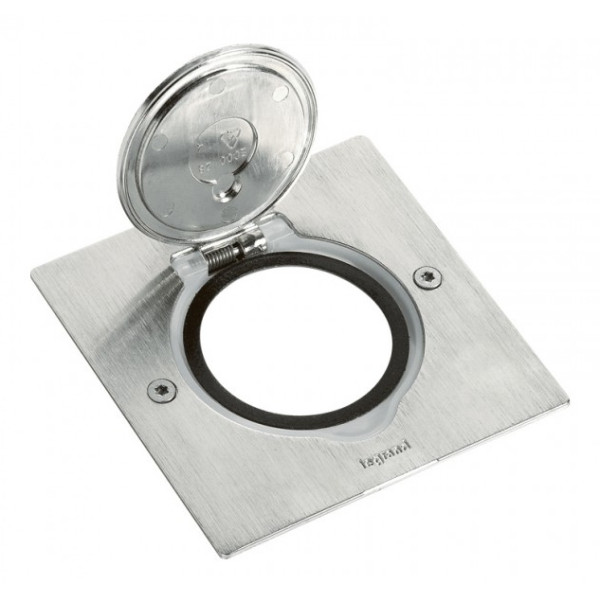 Напольный квадратный розеточный люк Legrand 89700 (нержавеющая сталь)