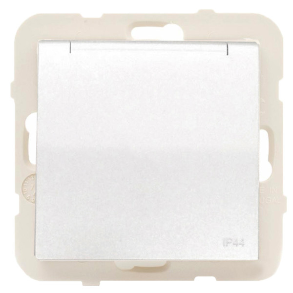 Одинарная розетка с крышкой Logus 20634 TGE 2P+Z Шуко 16А 250В (лед)