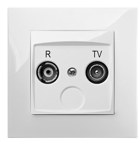 Кінцева R-TV розетка Elektro-Plast Carla 1752-10 (білий) - фото №1