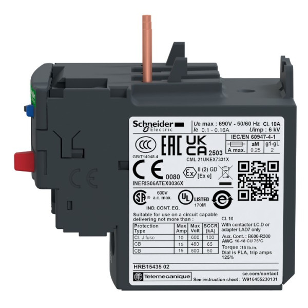 Тепловое реле Schneider Electric LRD12 5,5-8A - фото №2