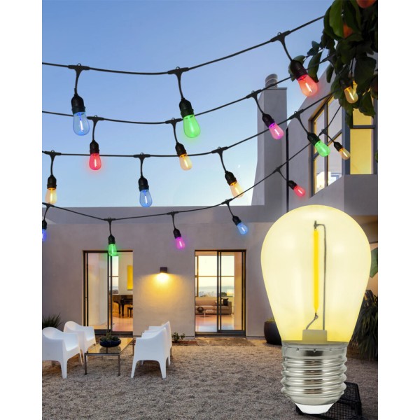 Светодиодная лампочка для гирлянды из коллекции Party Neon Goldlux 322197 E27 2x0.3W 2200K 50Lm желтая - фото №3