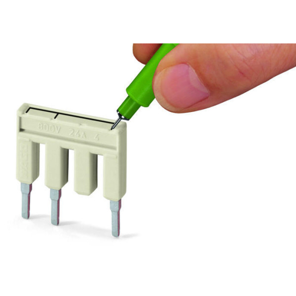 Изолированная Push-in-TYPE перемычка Wago 2002-408/000-005 Bars на 8 контактов (красная) - фото №2