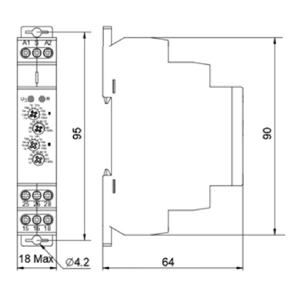 Реле часу асиметричного циклу Аско-Укрем NTE9-S2 2×SPDT (A0010240008) - фото №7