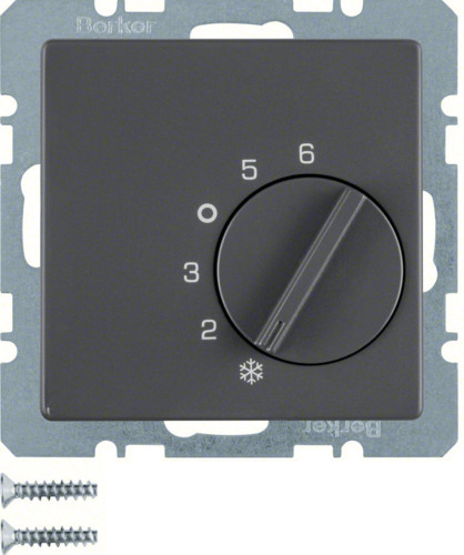 Регулятор температури Berker 20266086 QX 10А/250В (антрацит)