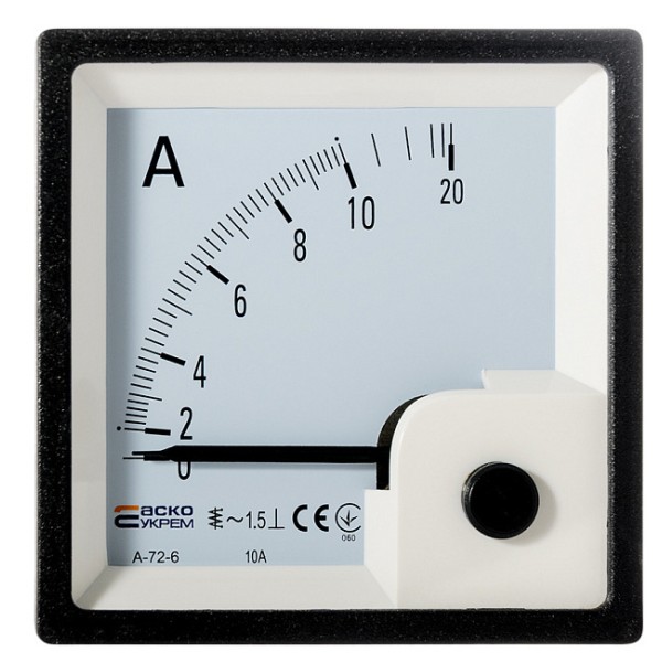 Амперметр прямого включения Аско-Укрем 10А АС 72х72мм (A-72-6) (A0190010060)