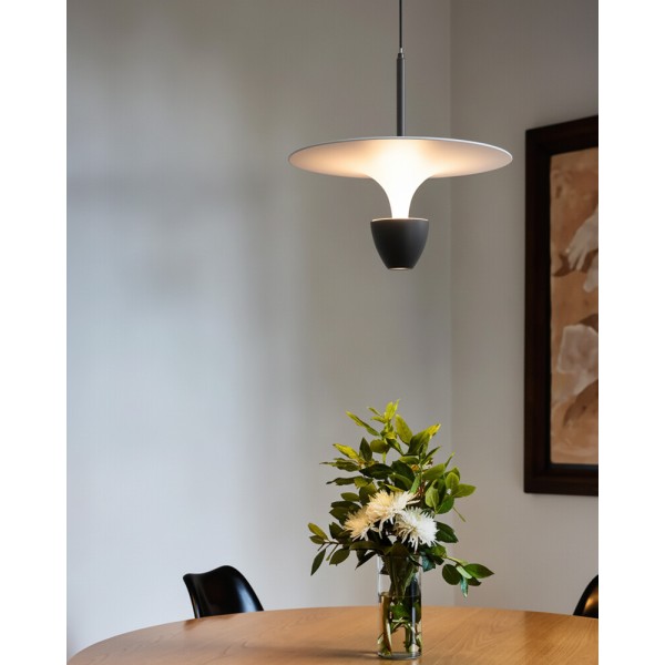 Подвесной светильник, люстра Kloodi PE-NIMBA300 6W+6W 3K WH/BK LED 2x12W 3000К 1100Lm IP20 - фото №1