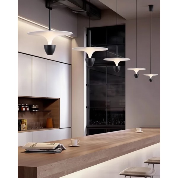 Подвесной светильник, люстра Kloodi PE-NIMBA300 6W+6W 3K WH/BK LED 2x12W 3000К 1100Lm IP20 - фото №2