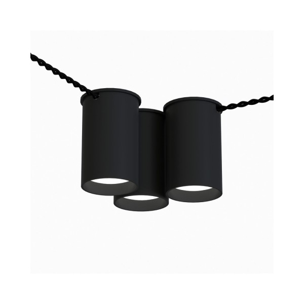 Точковий світильник для зовнішньої проводки Pikart 33861-2 BP GU10 3x60W IP20 Чорний