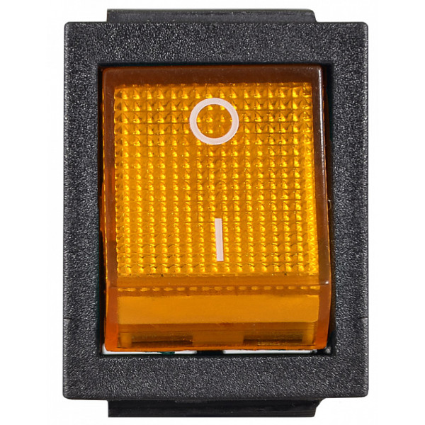 Переключатель Аско-Укрем KCD2-201N YL/B (0-I) с подсветкой желтый (A0140040103) - фото №1