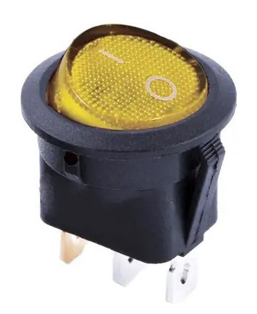 Перемикач TNSy KCD1-8-101N Y/B круглий з підсвічуванням жовтий (TNSy5500738)