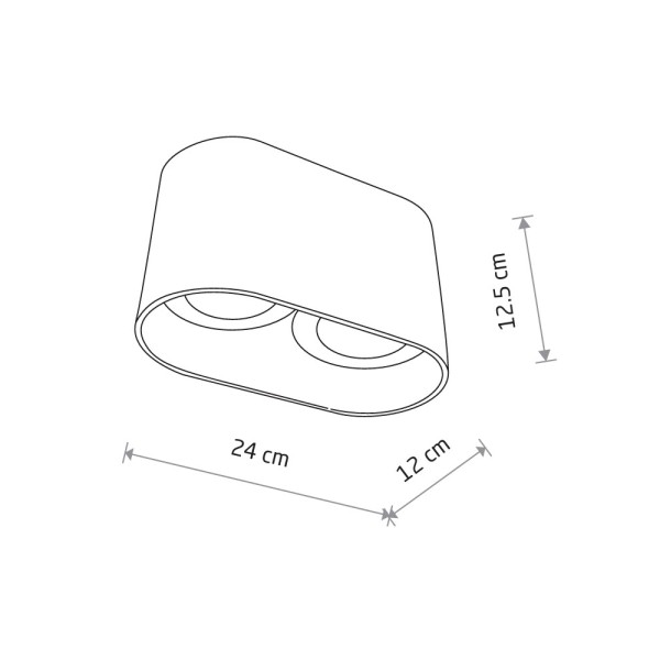 Точечный светильник Nowodvorski 9241 Oval GU10 2x15W IP20 белый - фото №1