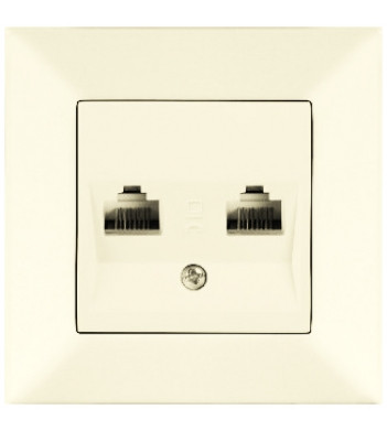 Розетка комп'ютерна Meridian, 2xRJ45 Cat.5e, кремовий