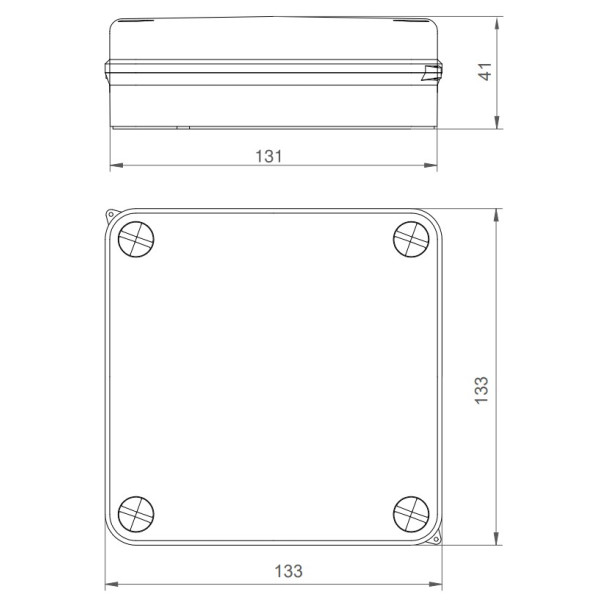 Зовнішня розподільна коробка Elektro-Plast EP-LUX PK-3 (0251-00)135х135х42 - фото №2
