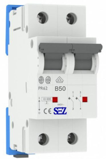 Двухполюсный автомат SEZ 62 B 50А 2P (PR62B50А)
