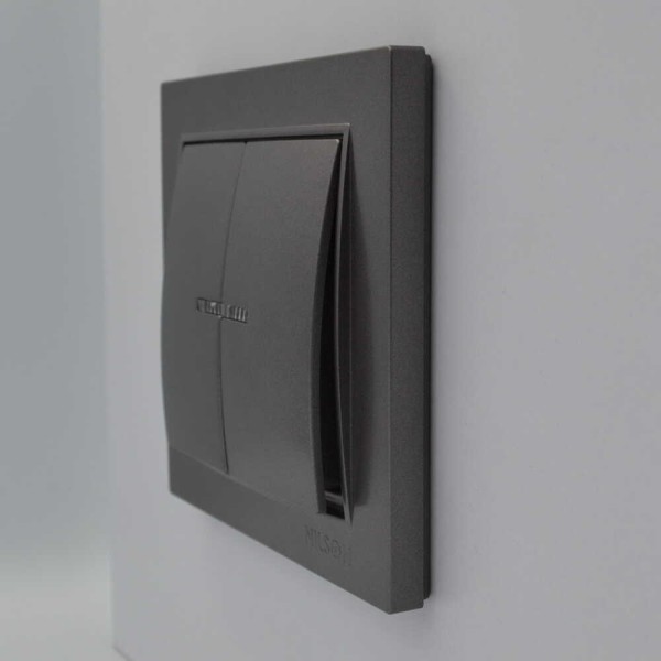 Вимикач Nilson Thor антрацит 2кл з підсвіткою ( 27161004 ) - фото №2