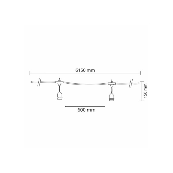 Основа для гирлянды из коллекции Party Goldlux 308788 E27 10x0.5W IP44 черная - фото №2