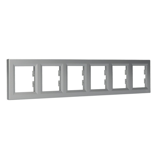 Рамка на 6 мест алюминий Asfora, EPH5800661 - фото №1