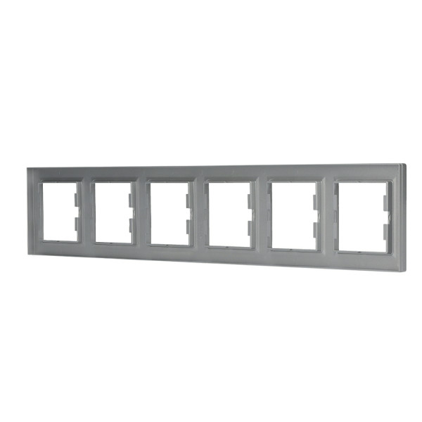 Рамка на 6 мест алюминий Asfora, EPH5800661 - фото №3