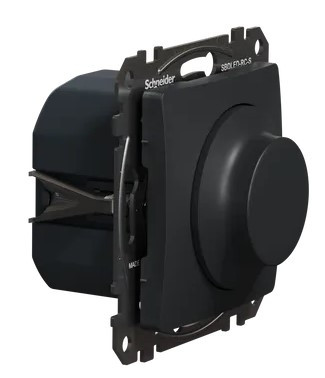 Поворотний світлорегулятор Schneider Electric Sedna Design & Elements RC 3-370 Вт чорний SDD114501 - фото №1