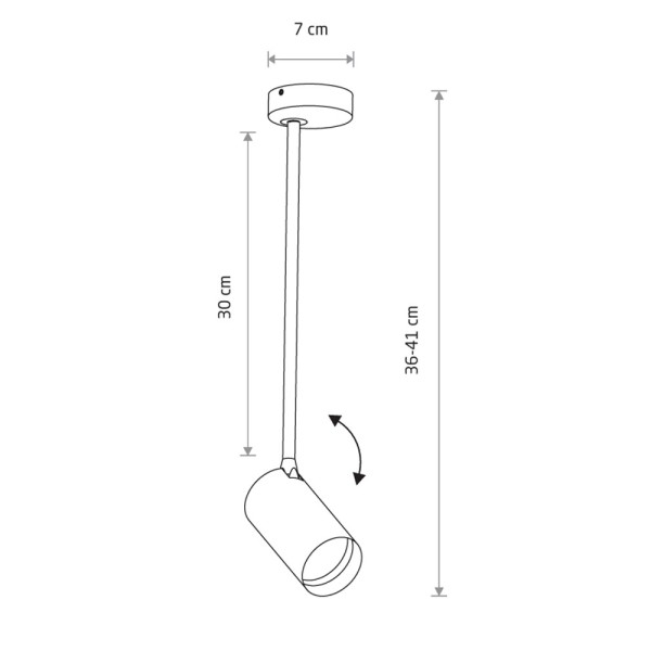 Светильник поворотный, спот Nowodvorski 7728 Mono Long GU10 1x10W IP20 черный - фото №2