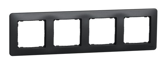 Четырехпостовая рамка Schneider Electric Sedna Design черная SDD314804