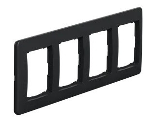 Четырехпостовая рамка Schneider Electric Sedna Design черная SDD314804 - фото №1