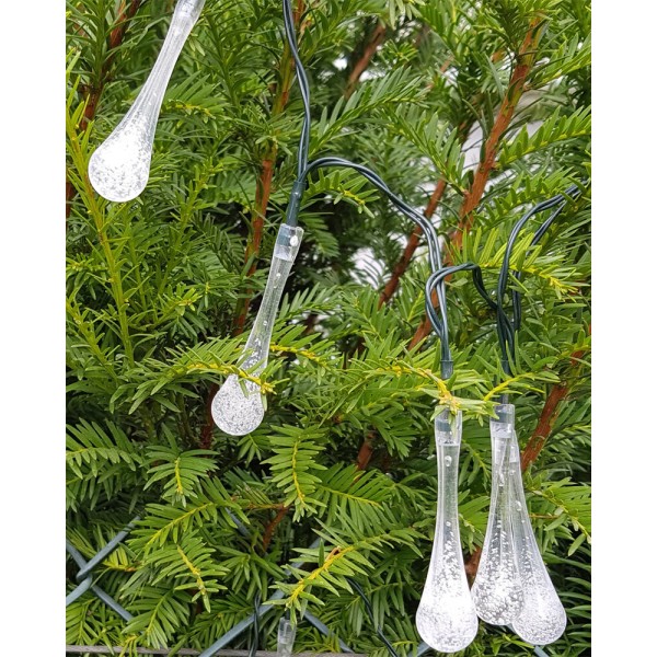 Гирлянда на солнечной батарее Goldlux 315250 Ice LED 6500K IP44 прозрачная - фото №1