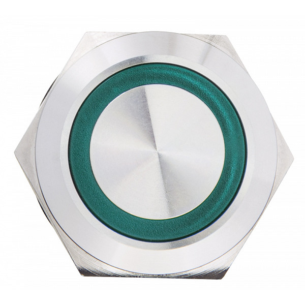 Кнопка Аско-Укрем TYJ 22-371 1NO+1NC 220В с подсветкой и фиксацией зеленая (A0140010135) - фото №1